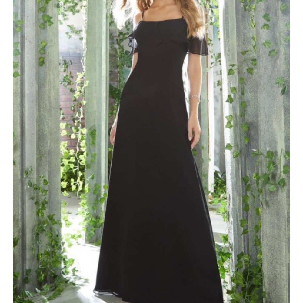 Morilee 21625 Cold shoulder bridesmaid dress slate